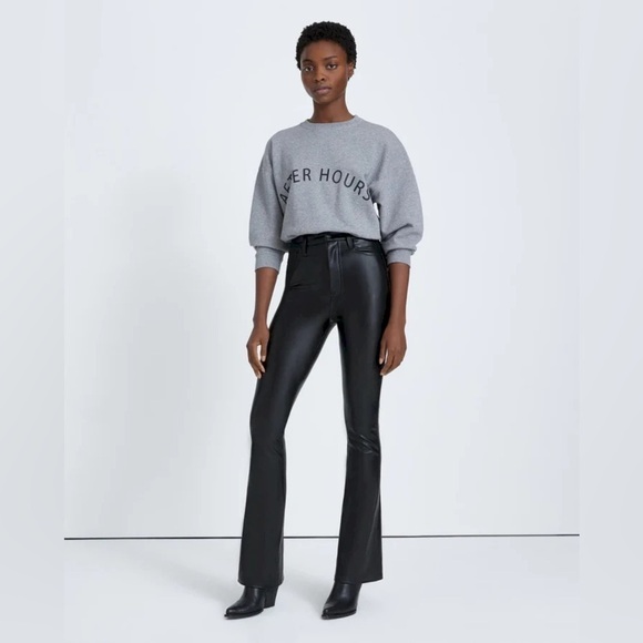 7 For All Mankind Pants - 231 FAUX LEATHER ULTRA HIGH RISE SKINNY BOOT IN BLACK
